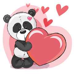 Obraz premium Panda with heart