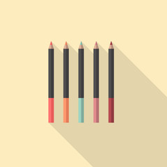 Cosmetic pencils icon set