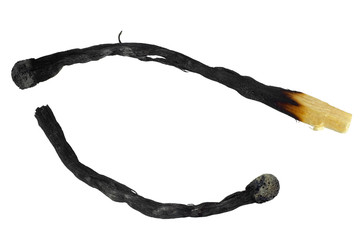 Burnt Match Stick Isolated White Background 