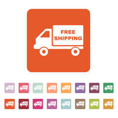 The free shipping icon. Delivery and transportation, transit symbol. Flat