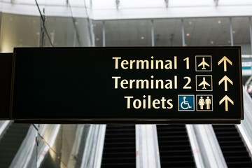 Air port signs - terminal singapore