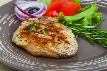 Grilled pork steak