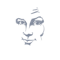 Graphic vector hand-drawn illustration of white skin attractive