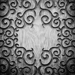 Black carved wooden pattern