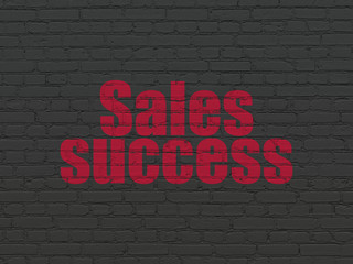 Advertising concept: Sales Success on wall background