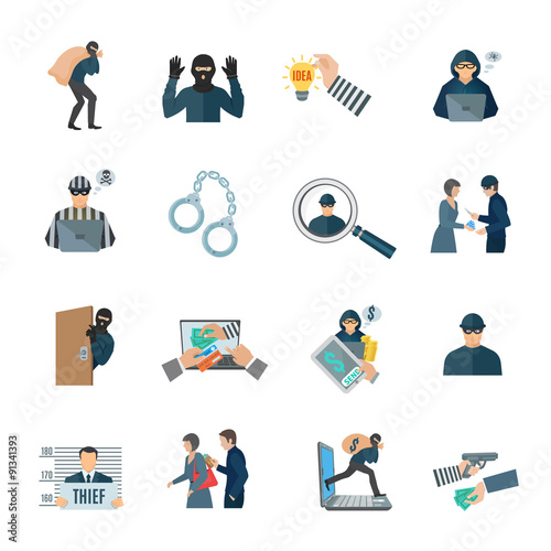 "Theft Icons Set" Stockfotos und lizenzfreie Vektoren auf Fotolia.com