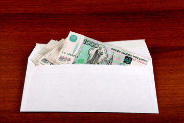 Russian Rubles in Envelope