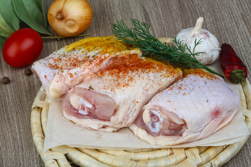 Raw chicken thights