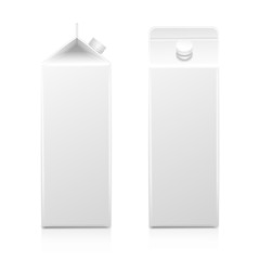 Milk Juice Carton Packaging Package Box White Blank Isolated