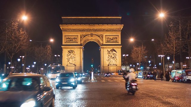 Arch Of Triumph & Champs Elysees By Night 4