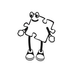 Cartoon character of puzzle