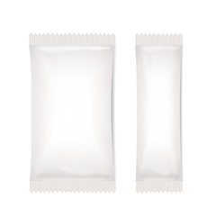 Two White Blank Foil Packaging Sachet Coffee, Salt, Sugar