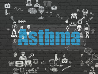 Medicine concept: Asthma on wall background