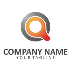Q Logo Orange and Gray Color