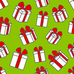 Seamless pattern with gift boxes 