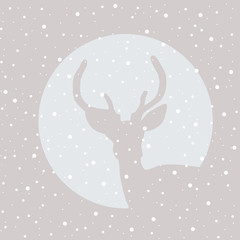 Obraz premium Deer stag icon with snowflakes
