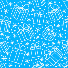 Seamless pattern with gift boxes 