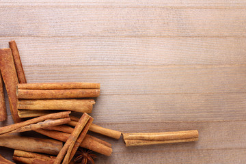 cinnamon cream on grey wooden background