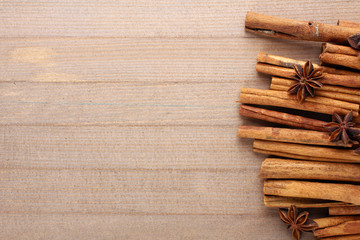 cinnamon cream on grey wooden background