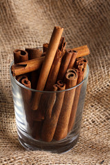 cinnamon in the Cup on burlap