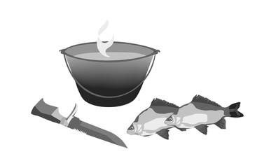 Путешествие походный котелок суп из рыбы уха