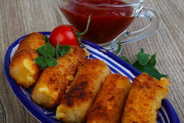 Fry cheese sticks