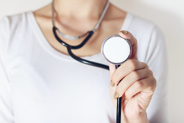 Body part - woman with stetoscope