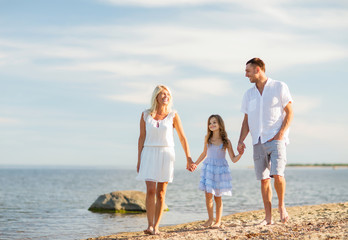 happy family at the seaside