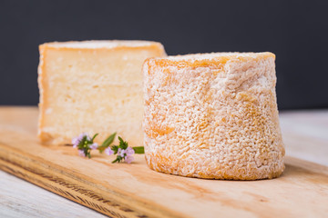 Charolais chevre french goat cheese. studio shot