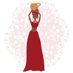 African woman with crock color.