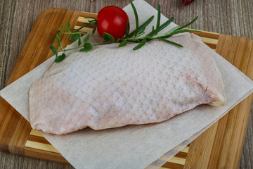 Raw duck breast