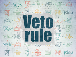 Politics concept: Veto Rule on Digital Paper background