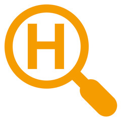 Fototapeta premium Icono texto H lupa naranja