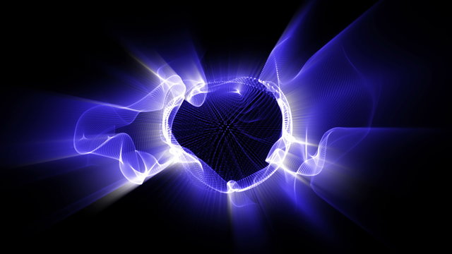 Light FX2001: Radial waves of blue light undulate and flow (Loop).