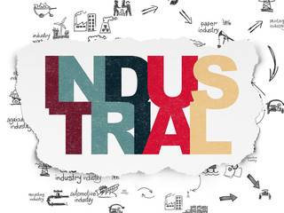 Industry concept: Industrial on Torn Paper background