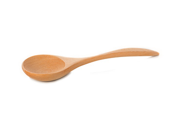 Wooden spoon isolated on white background