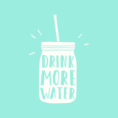 Drink more water. Jar silhouette
