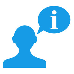 Icono usuario con comentario informacion azul