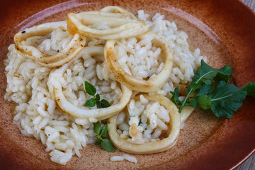 Squid risotto