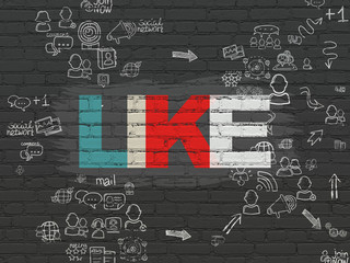 Social media concept: Like on wall background