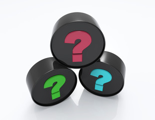 Question marks in button