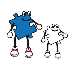 Cartoon character of puzzle