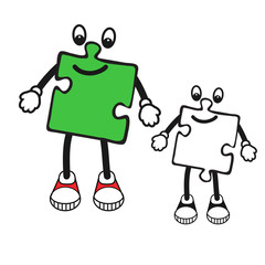 Cartoon character of puzzle