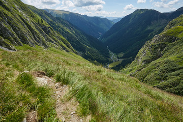 Mountain valley in a summer day