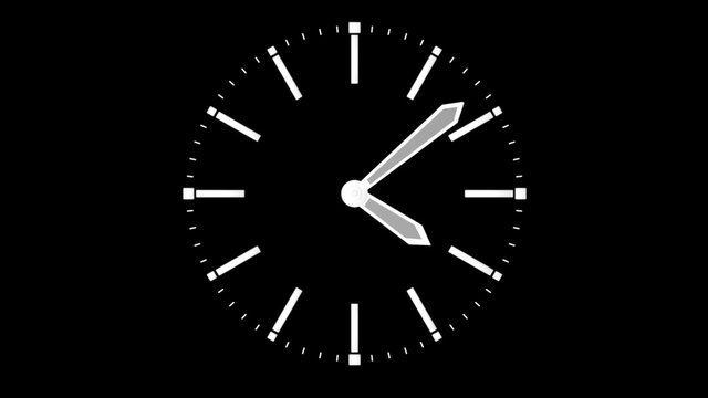 analog clock with arrows on a black background
