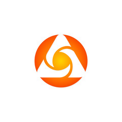 Fototapeta na wymiar round circle media technology abstract logo