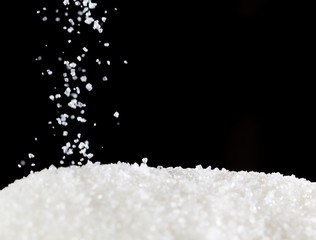 sugar on a black background