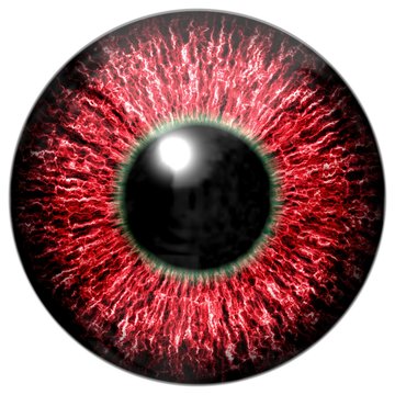 Realistic red eye generated isolated background