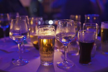 drinks at party with candle light