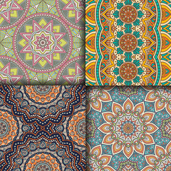 Ethnic floral seamless pattern